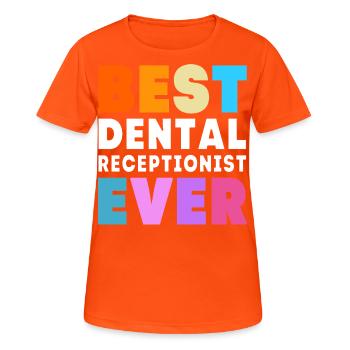 Rezeptionist Zahnarzt - Frauen T-Shirt atmungsaktiv - Neonorange - Vorne - AI Model Female 172 dark (172cm)