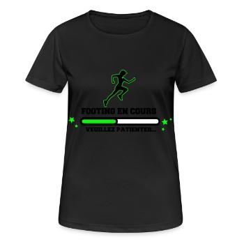 FOOTING EN COURS WOMAN - T-shirt respirant Femme - noir - Devant - AI Model Female 172 light (172cm)