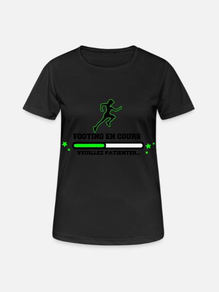 FOOTING EN COURS WOMAN - T-shirt respirant Femme - noir