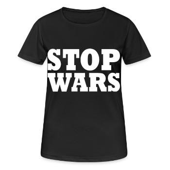 Stop wars - T-shirt respirant Femme - noir - Devant - AI Model Female 172 light (172cm)