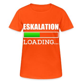 Eskalation loading - Frauen T-Shirt atmungsaktiv - Neonorange - Vorne - AI Model Female 172 dark (172cm)