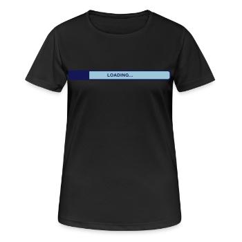 Ladebalken - Frauen T-Shirt atmungsaktiv - Schwarz - Vorne - AI Model Female 172 light (172cm)