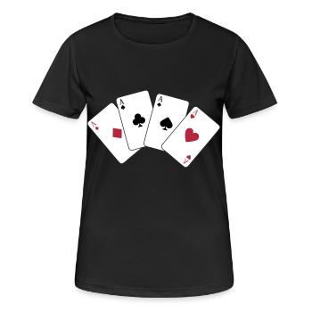 Card Game, Poker, Ace - T-shirt respirant Femme - noir - Devant - AI Model Female 172 light (172cm)