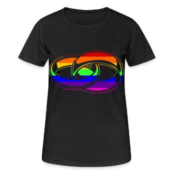 Gay Pride - Marriage - EN - T-shirt respirant Femme - noir - Devant - AI Model Female 172 light (172cm)