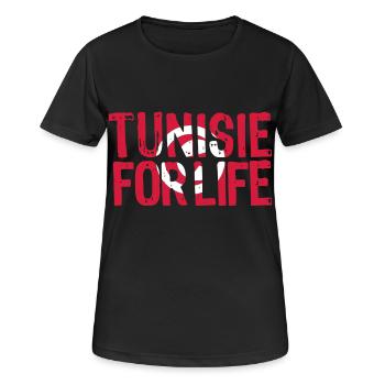 Tunisie for life grunge vect - T-shirt respirant Femme - noir - Devant - AI Model Female 172 light (172cm)