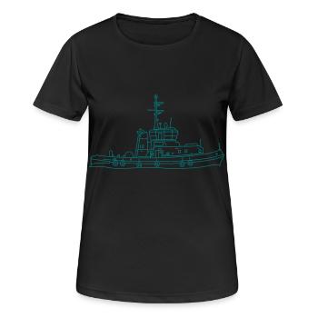 Tug or towing boat - Women's Breathable T-Shirt - black - Front - AI Model Female 172 light (172cm)