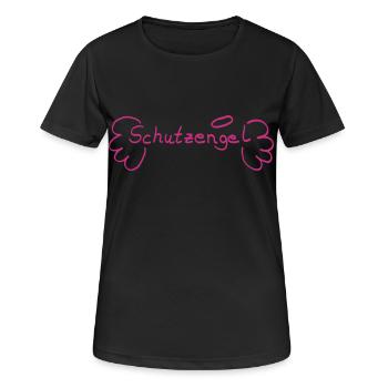 Schutzengel - Frauen T-Shirt atmungsaktiv - Schwarz - Vorne - AI Model Female 172 light (172cm)