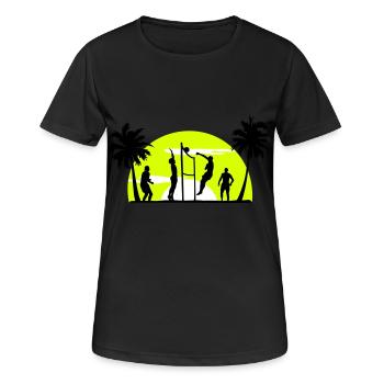 Volley-ball, Beach-volley, Beach Volleyball - T-shirt respirant Femme - noir - Devant - AI Model Female 172 light (172cm)