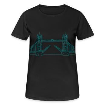 London Tower Bridge - Frauen T-Shirt atmungsaktiv - Schwarz - Vorne - AI Model Female 172 light (172cm)
