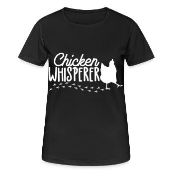 Lustiges Huhn Hühner Flüsterer - Frauen T-Shirt atmungsaktiv - Schwarz - Vorne - AI Model Female 172 light (172cm)