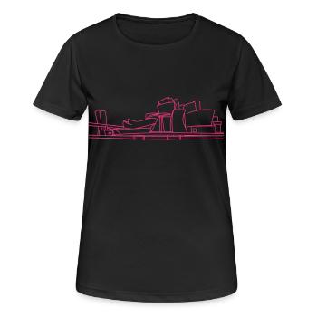 Musée Guggenheim Bilbao - T-shirt respirant Femme - noir - Devant - AI Model Female 172 light (172cm)