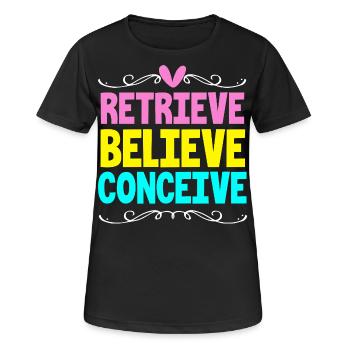 Transfert d’embryons de jour fœtus - T-shirt respirant Femme - noir - Devant - AI Model Female 172 light (172cm)
