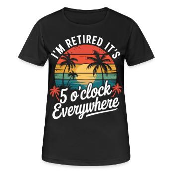 Je suis à la retraite – c’est l’heure de boire un verre - T-shirt respirant Femme - noir - Devant - AI Model Female 172 light (172cm)
