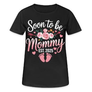 Soon mom - baby is coming in 2025 - Women's Breathable T-Shirt - black - Front - AI Model Female 172 light (172cm)