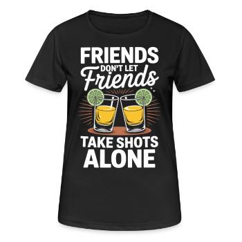 Prises de vue uniquement avec des amis - T-shirt respirant Femme - noir - Devant - AI Model Female 172 light (172cm)