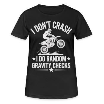 Ich stürze nie – Motocross Spaß - Frauen T-Shirt atmungsaktiv - Schwarz - Vorne - AI Model Female 172 light (172cm)
