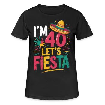 40. Geburtstag Fiesta Shirt - Frauen T-Shirt atmungsaktiv - Schwarz - Vorne - AI Model Female 172 light (172cm)