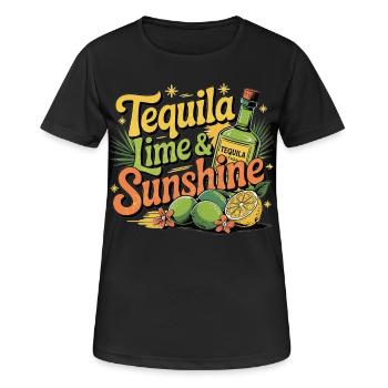 Tequila, citron vert et soleil - T-shirt respirant Femme - noir - Devant - AI Model Female 172 light (172cm)