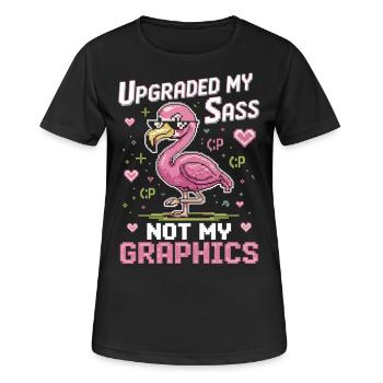 Pixel flamingo with attitude - Women's Breathable T-Shirt - black - Front - AI Model Female 172 light (172cm)