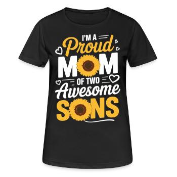 Proud mother of two sons - Women's Breathable T-Shirt - black - Front - AI Model Female 172 light (172cm)