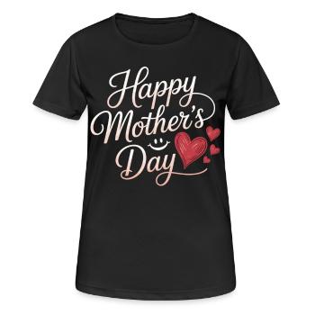 Fête des mères avec amour et sourire - T-shirt respirant Femme - noir - Devant - AI Model Female 172 light (172cm)