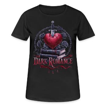 Dark Romance Herzschmerz - Blutige Liebe & Bücher - Frauen T-Shirt atmungsaktiv - Schwarz - Vorne - AI Model Female 172 light (172cm)