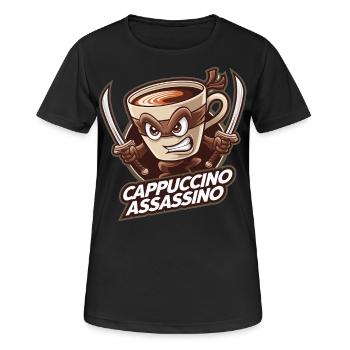 Cappuccino Assassino Ninja - T-shirt respirant Femme - noir - Devant - AI Model Female 172 light (172cm)