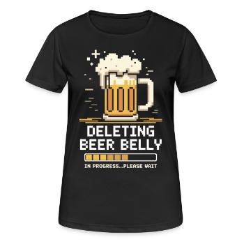Lösche Bierbauch… bitte warten - Frauen T-Shirt atmungsaktiv - Schwarz - Vorne - AI Model Female 172 light (172cm)