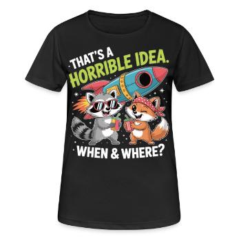 Chaosfreunde auf Raketenmission - Frauen T-Shirt atmungsaktiv - Schwarz - Vorne - AI Model Female 172 light (172cm)