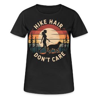Hiking with Dog Outdoor Women's Shirt - Women's Breathable T-Shirt - black - Front - AI Model Female 172 light (172cm)