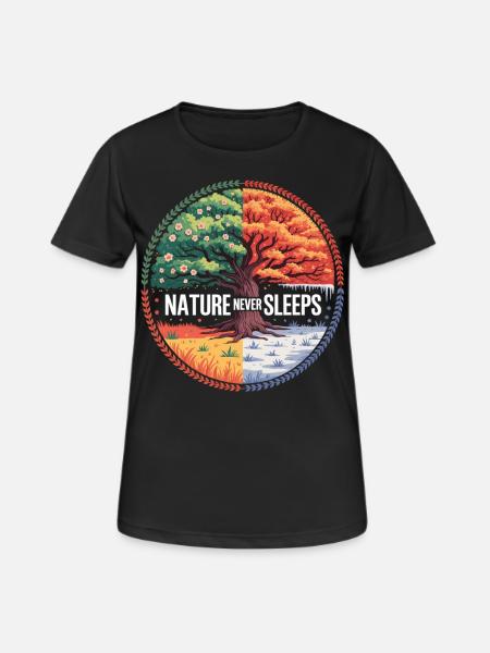 Vier Jahreszeiten Natur Shirt - Frauen T-Shirt atmungsaktiv - Schwarz