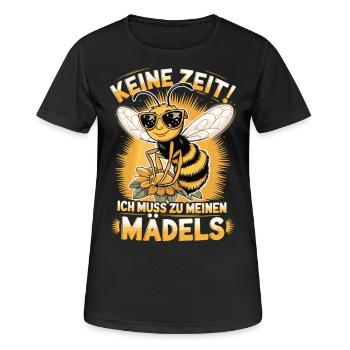 Coole Biene auf Sonnenblume - Bienen-Mädels Power - Frauen T-Shirt atmungsaktiv - Schwarz - Vorne - AI Model Female 172 light (172cm)