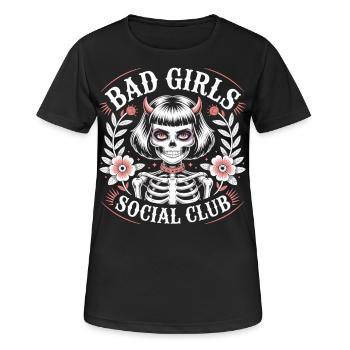 Bad Girls Social Club - Frauen T-Shirt atmungsaktiv - Schwarz - Vorne - AI Model Female 172 light (172cm)