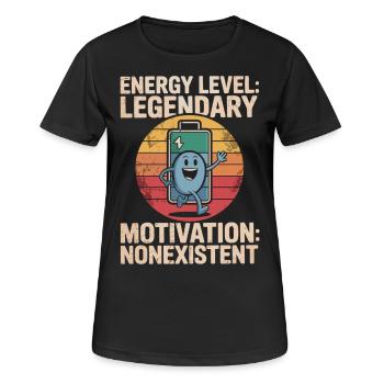 Energy legendary, motivation zero - Women's Breathable T-Shirt - black - Front - AI Model Female 172 light (172cm)