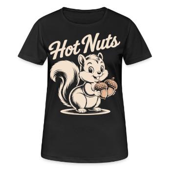 Naughty Squirrel - Hot Nuts Shirt - Women's Breathable T-Shirt - black - Front - AI Model Female 172 light (172cm)