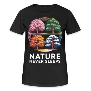 Nature Never Sleeps Shirt - Women's Breathable T-Shirt - black - Front - AI Model Female 172 light (172cm)