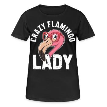Dame flamant rose folle - T-shirt respirant Femme - noir - Devant - AI Model Female 172 light (172cm)