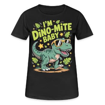 Chemise pour bébé Dino-Mite - T-shirt respirant Femme - noir - Devant - AI Model Female 172 light (172cm)