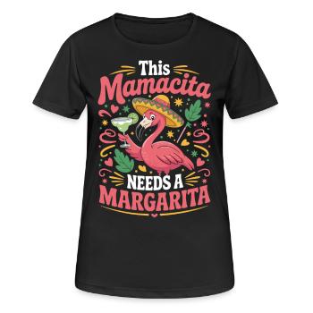 Dicton Flamingo Mamacita Margarita - T-shirt respirant Femme - noir - Devant - AI Model Female 172 light (172cm)