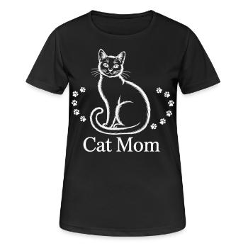 Proud cat mom - Women's Breathable T-Shirt - black - Front - AI Model Female 172 light (172cm)