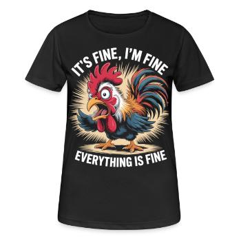 Je vais bien... vraiment! -Coq - T-shirt respirant Femme - noir - Devant - AI Model Female 172 light (172cm)