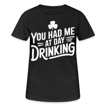 La consommation d’alcool en journée convainc immédiatement - T-shirt respirant Femme - noir - Devant - AI Model Female 172 light (172cm)