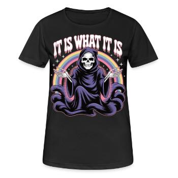 Schwarzer Humor mit Stil - Frauen T-Shirt atmungsaktiv - Schwarz - Vorne - AI Model Female 172 light (172cm)