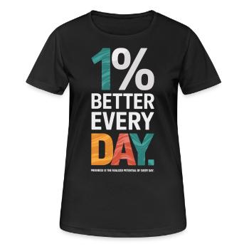 Daily Improvement – Inspiration for Success - Women's Breathable T-Shirt - black - Front - AI Model Female 172 light (172cm)