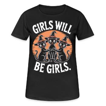 Girls Will Be Girls – Witch Cats Shirt - Women's Breathable T-Shirt - black - Front - AI Model Female 172 light (172cm)