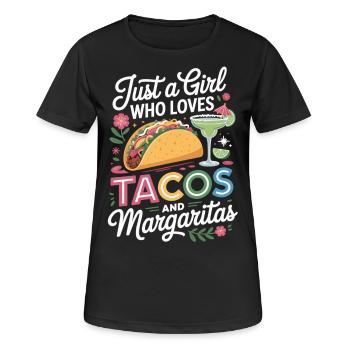 Tacos und Margaritas Mädchen Shirt - Frauen T-Shirt atmungsaktiv - Schwarz - Vorne - AI Model Female 172 light (172cm)