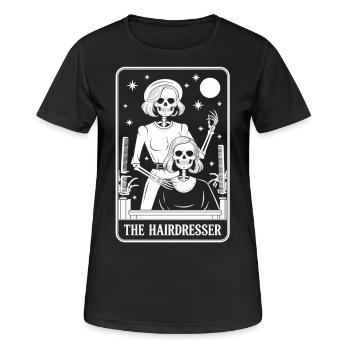 Chemise de carte de tarot de barbier squelette - T-shirt respirant Femme - noir - Devant - AI Model Female 172 light (172cm)