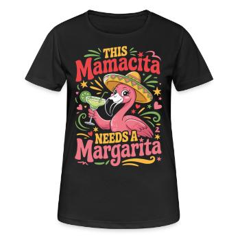 Mamacita Margarita Chemise Flamingo - T-shirt respirant Femme - noir - Devant - AI Model Female 172 light (172cm)