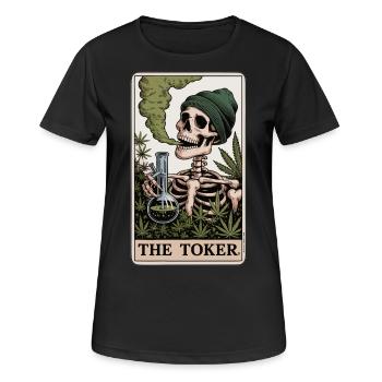 The Toker Hanf T-Shirt - Frauen T-Shirt atmungsaktiv - Schwarz - Vorne - AI Model Female 172 light (172cm)