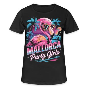 Mallorca Party Girls Flamingo Shirt - Women's Breathable T-Shirt - black - Front - AI Model Female 172 light (172cm)
